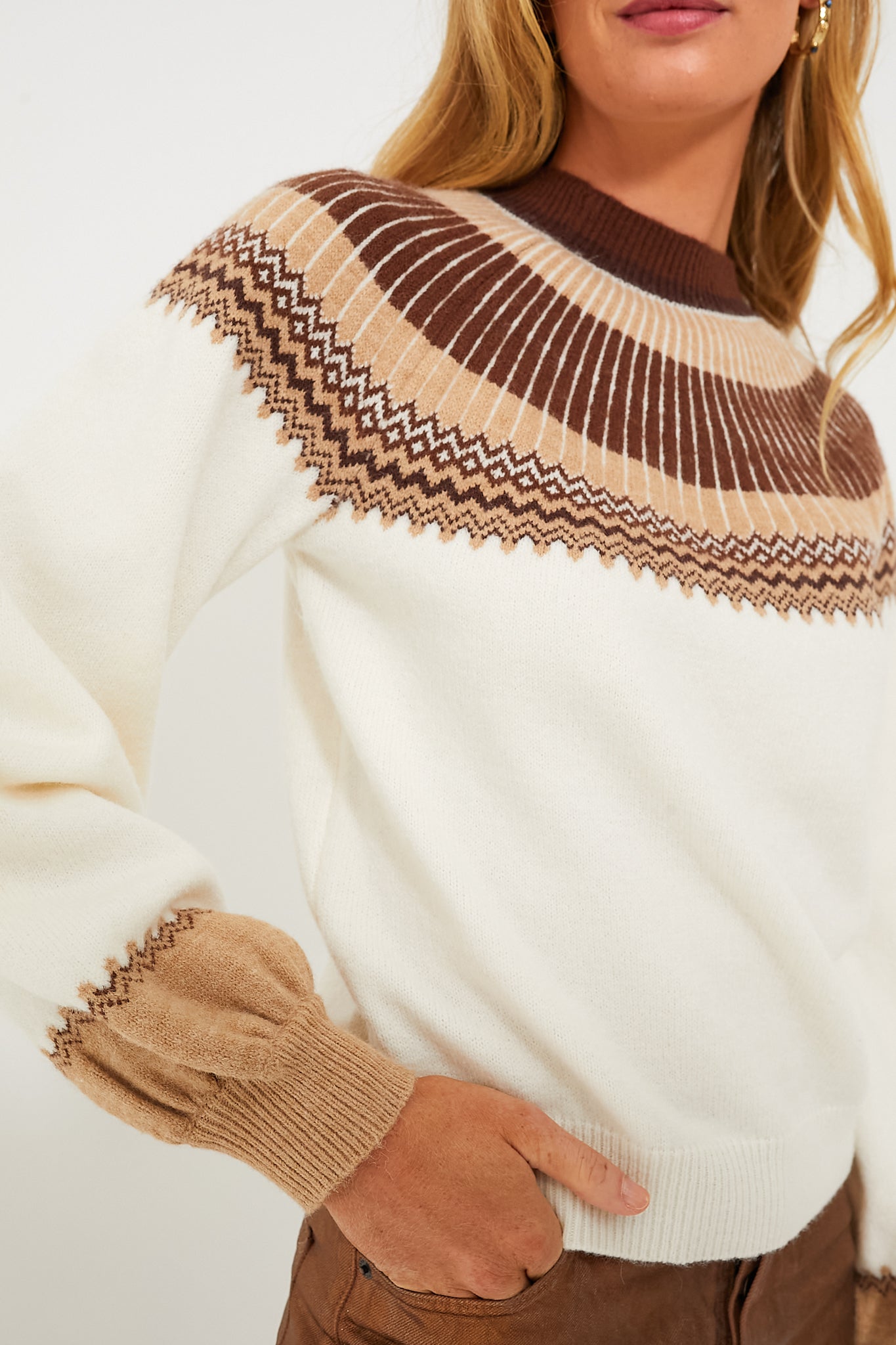 Neutral Color Block Sweater