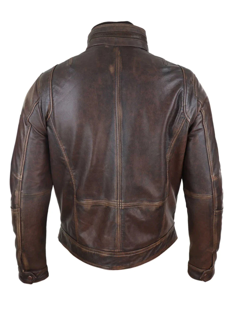 Men's Casual Outdoor Leather Jacket Coat