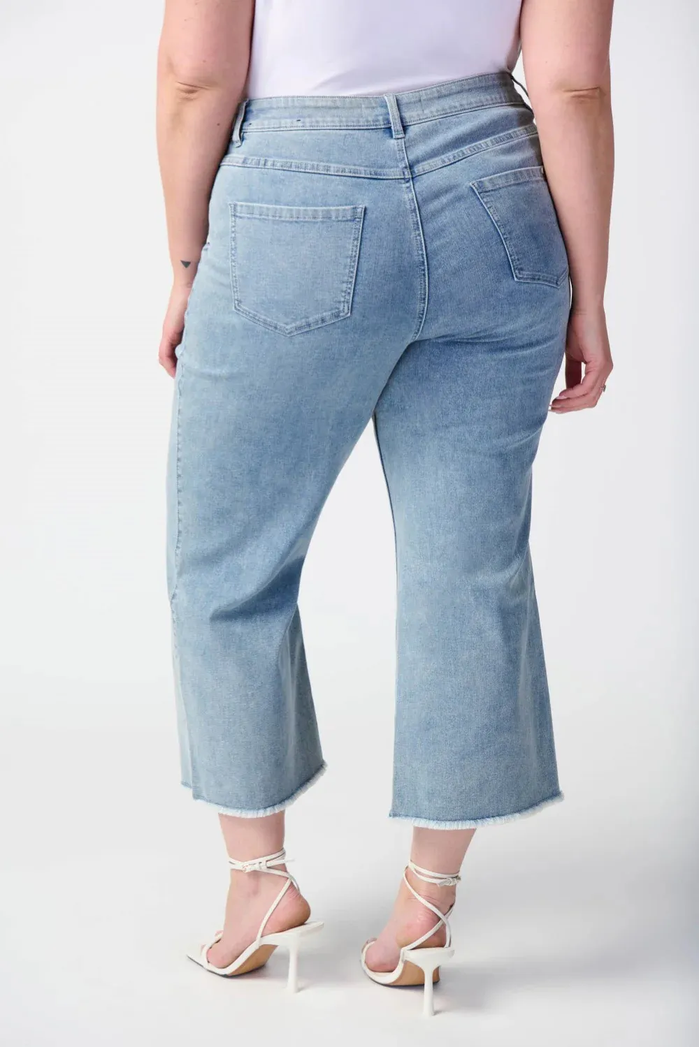 Culotte Jeans With Embellished Front Seam