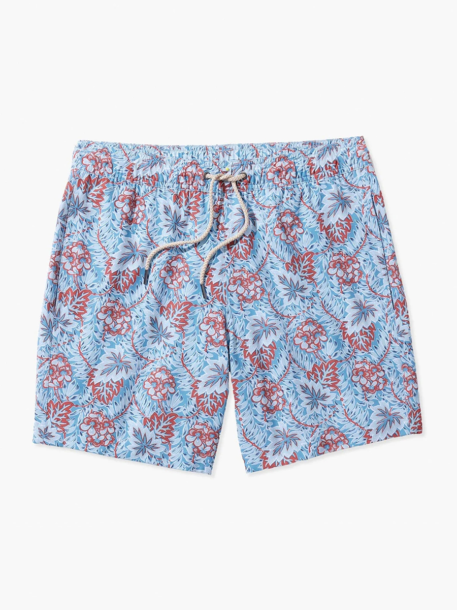 Men's Sky Blue Beach Forest Beach Shorts