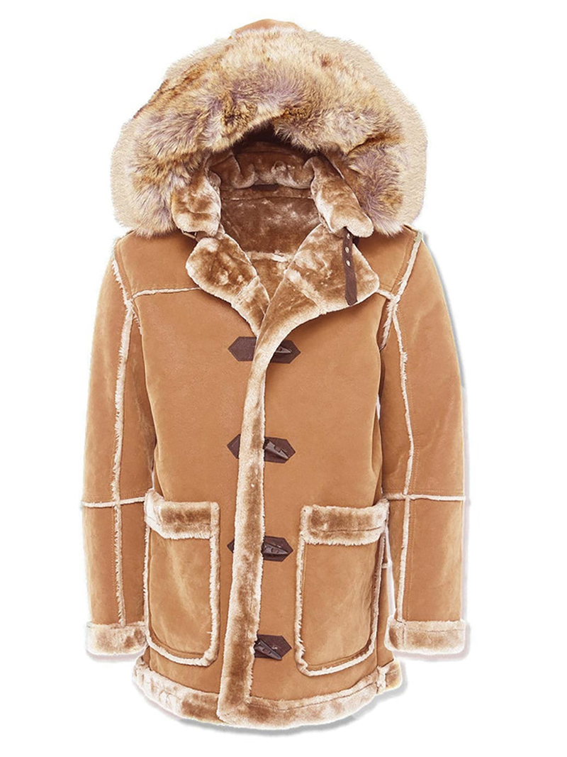 Men's Khaki Shearling Jacket