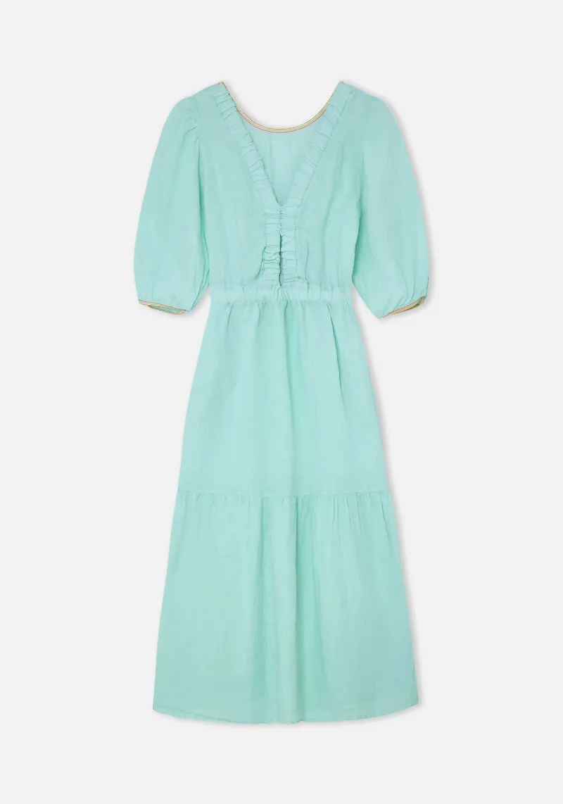 AQUA LINEN JOY DRESS