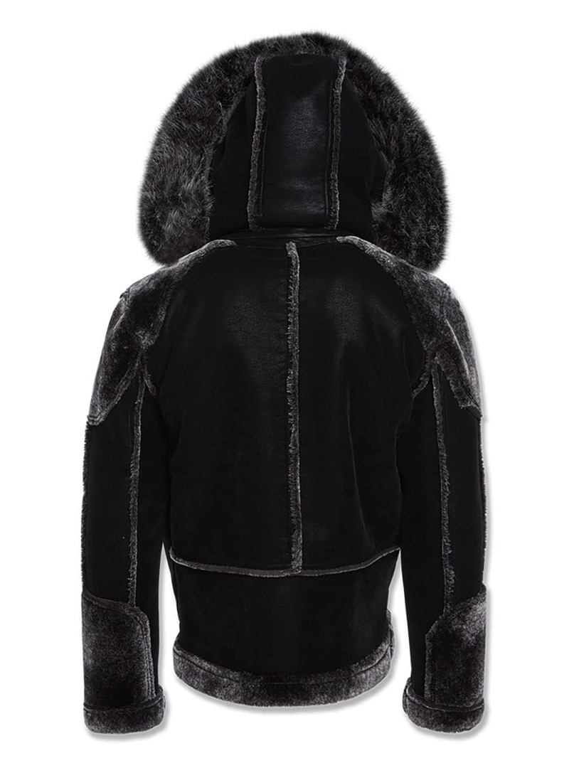 Men's Black Shearling Moto Jacket