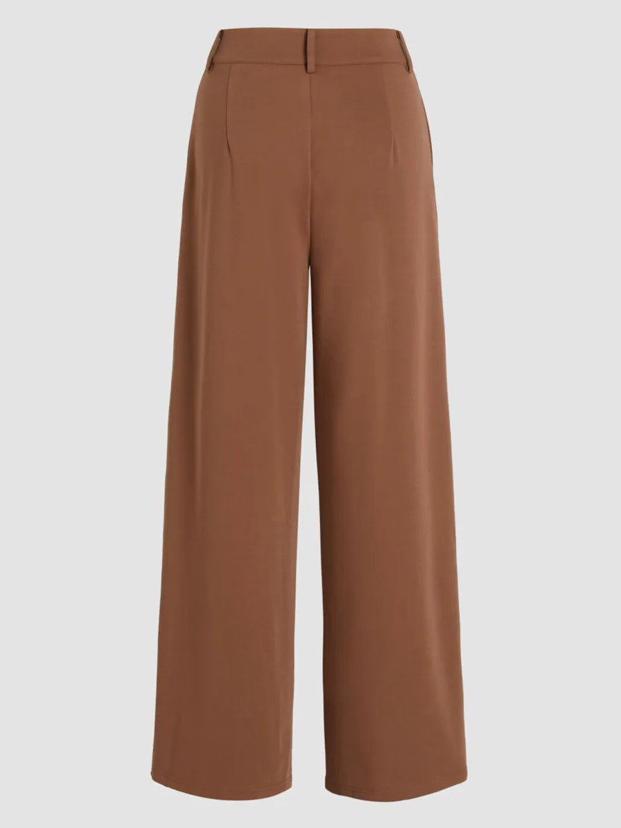 Solid Wide Leg Trousers