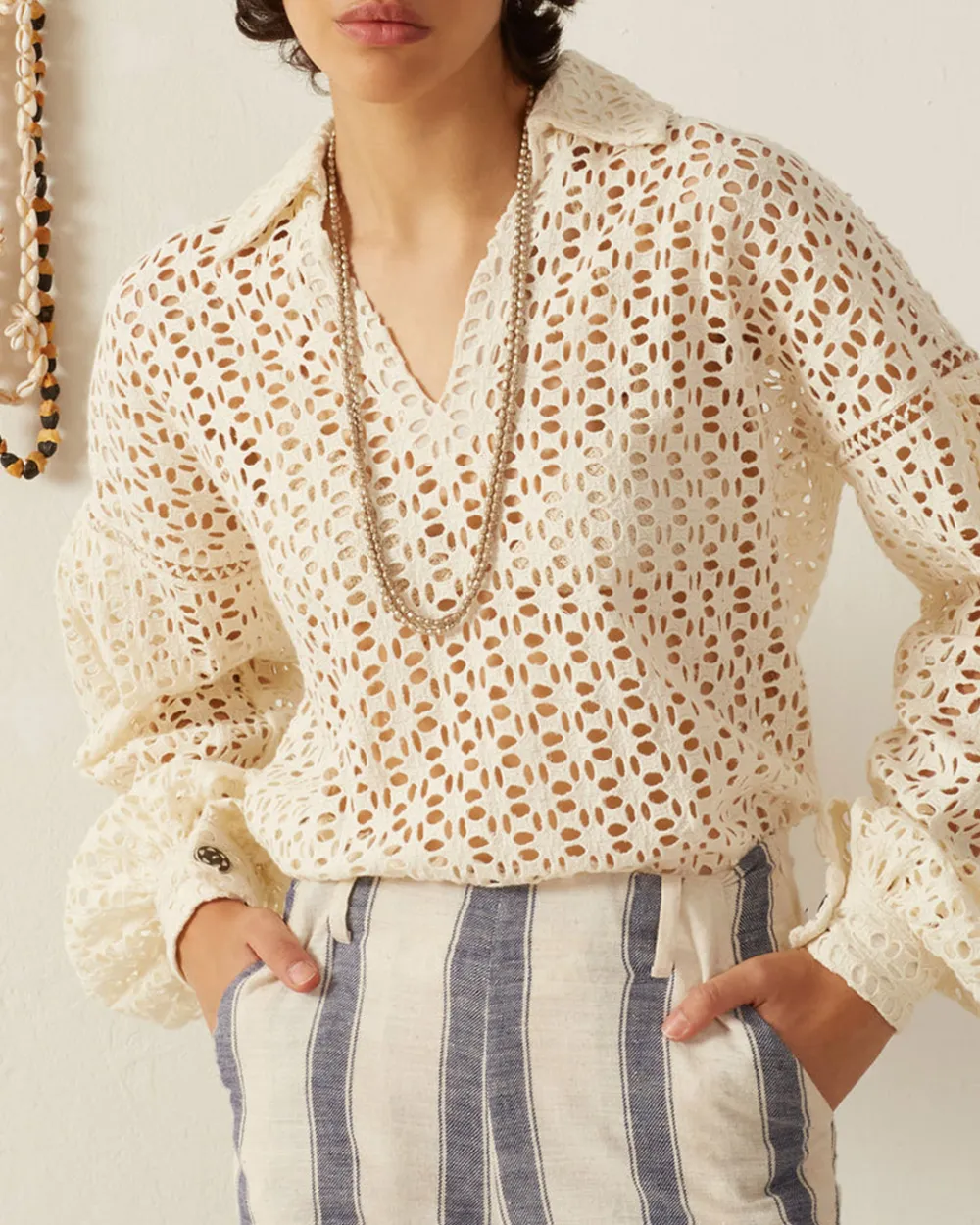 Dylan Clover Eyelet Top