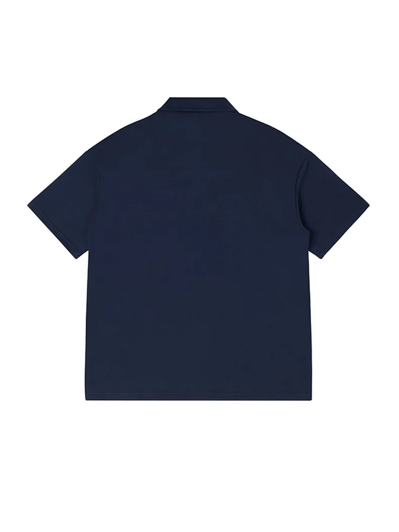 Loose Polo Shirt With Embroidered Pockets