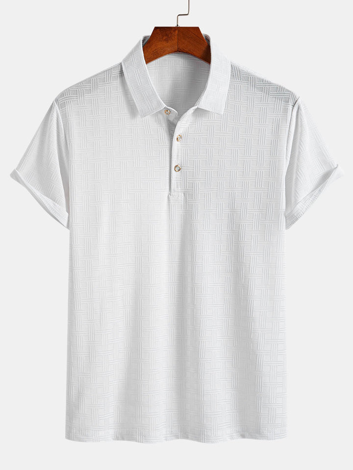 Short Sleeve Knitted Textured Polo