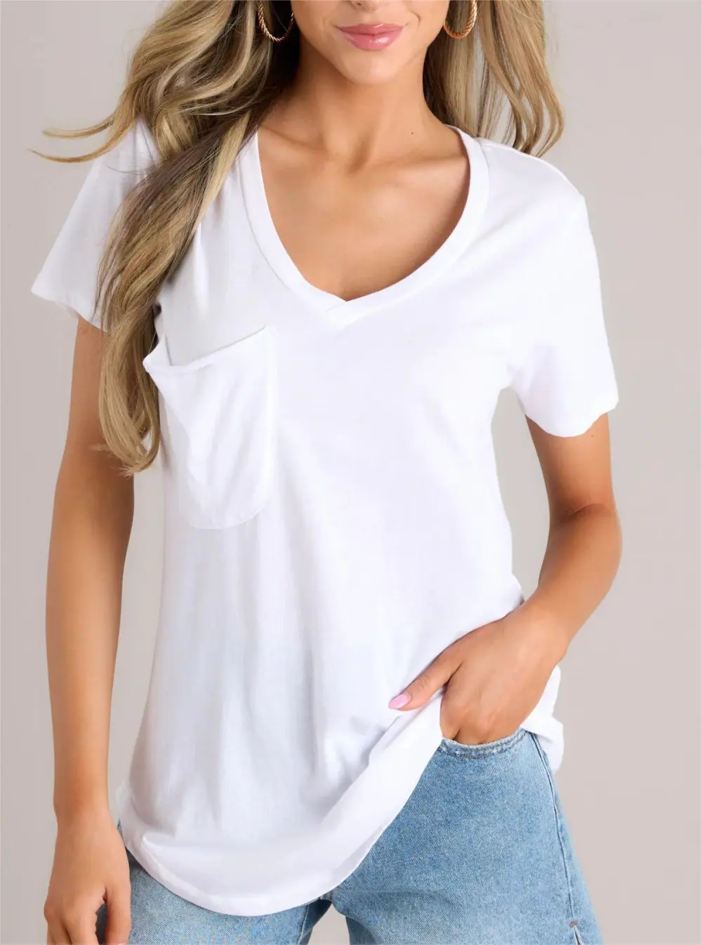 WHITE POCKET TEE