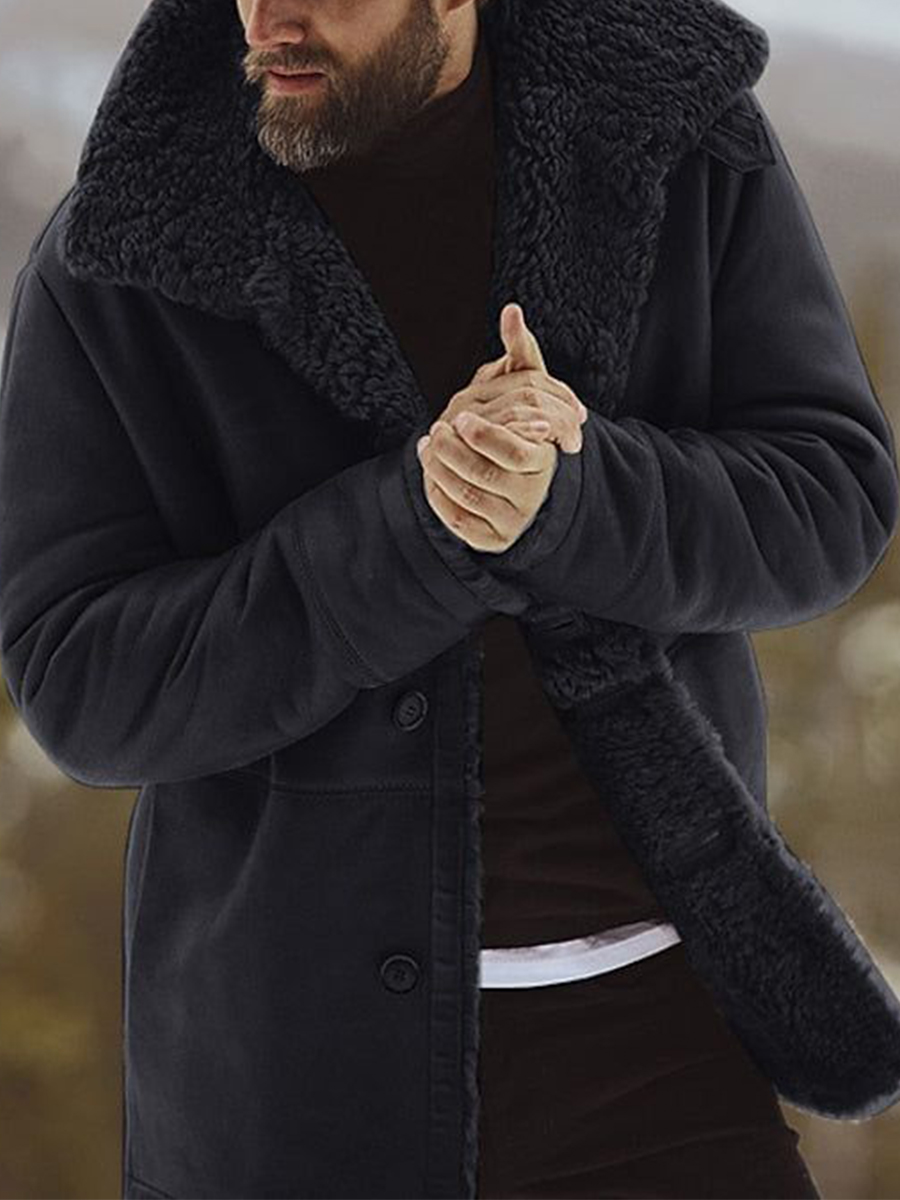 Men's outdoor warm suede jacket