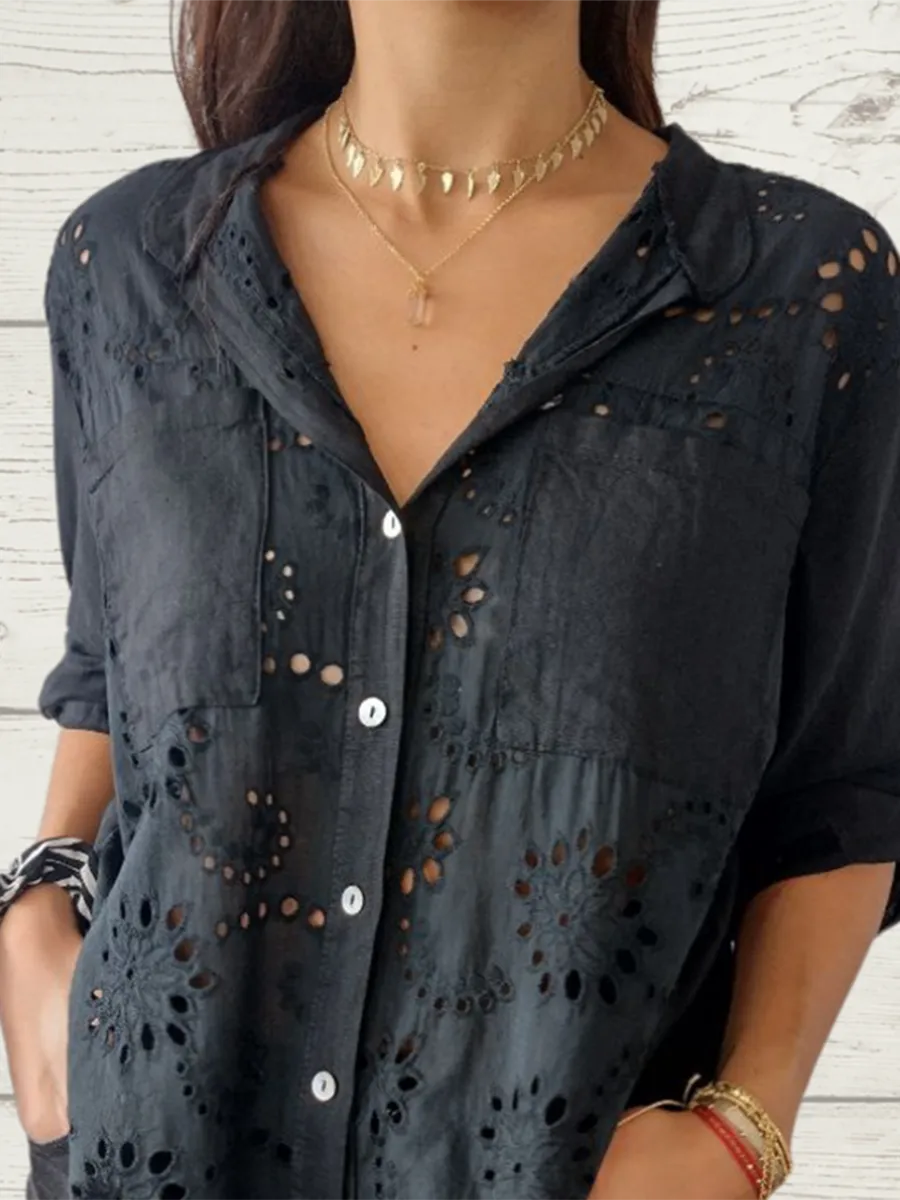 Women's Casual Elegant Lace Top Shirts