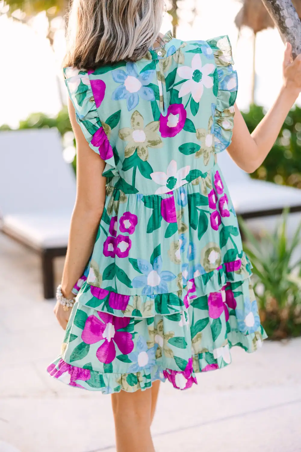 A True Beauty Sage Green Floral Dress