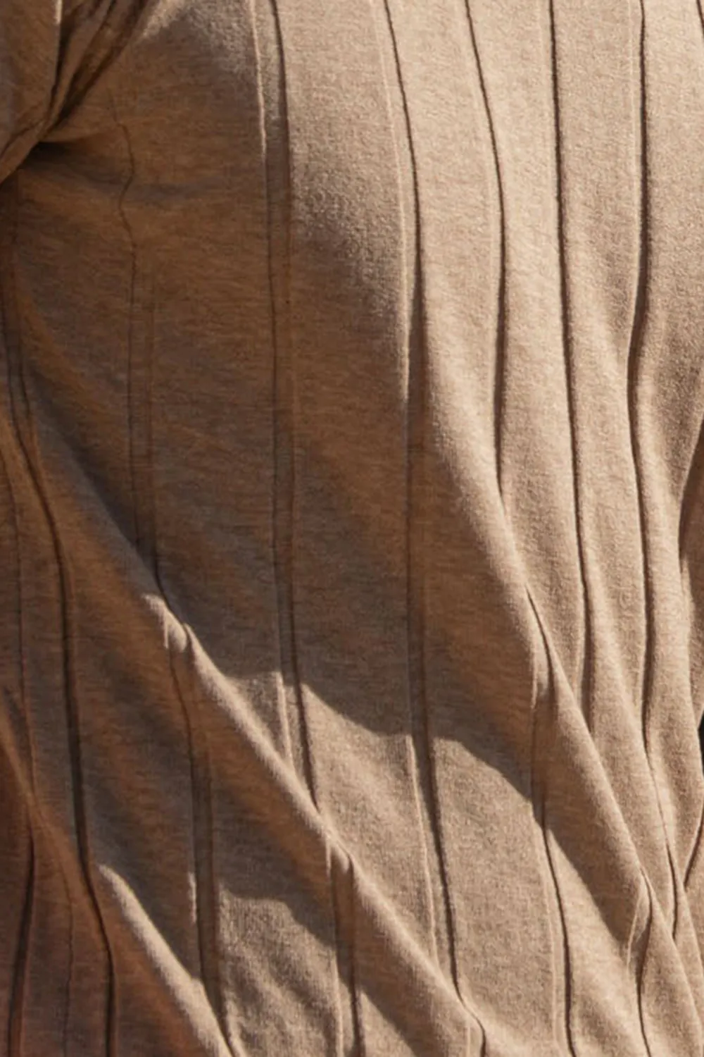 Taupe Ribbed T-Shirt