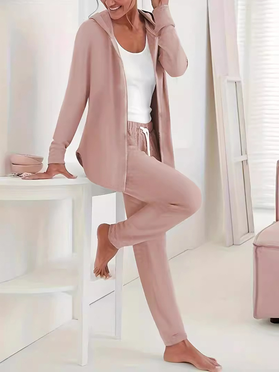 Women's Hooded Top And Pants Suit