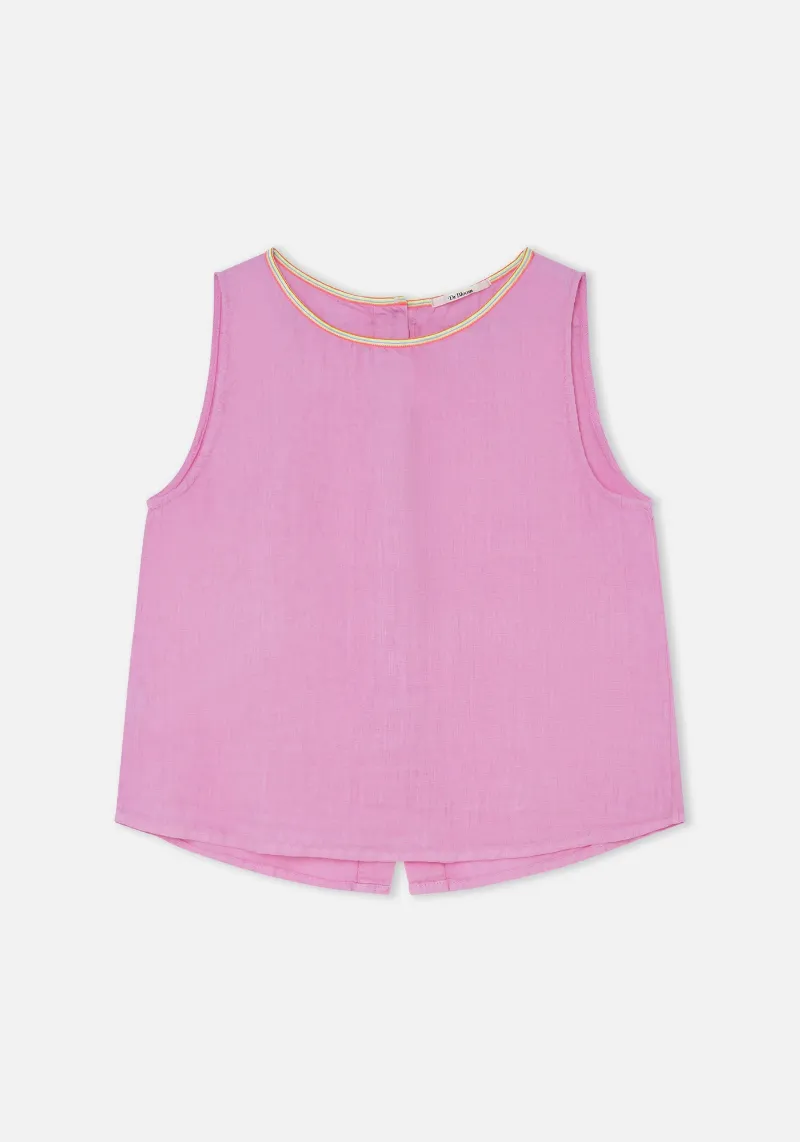 PINK LINEN ANA TOP