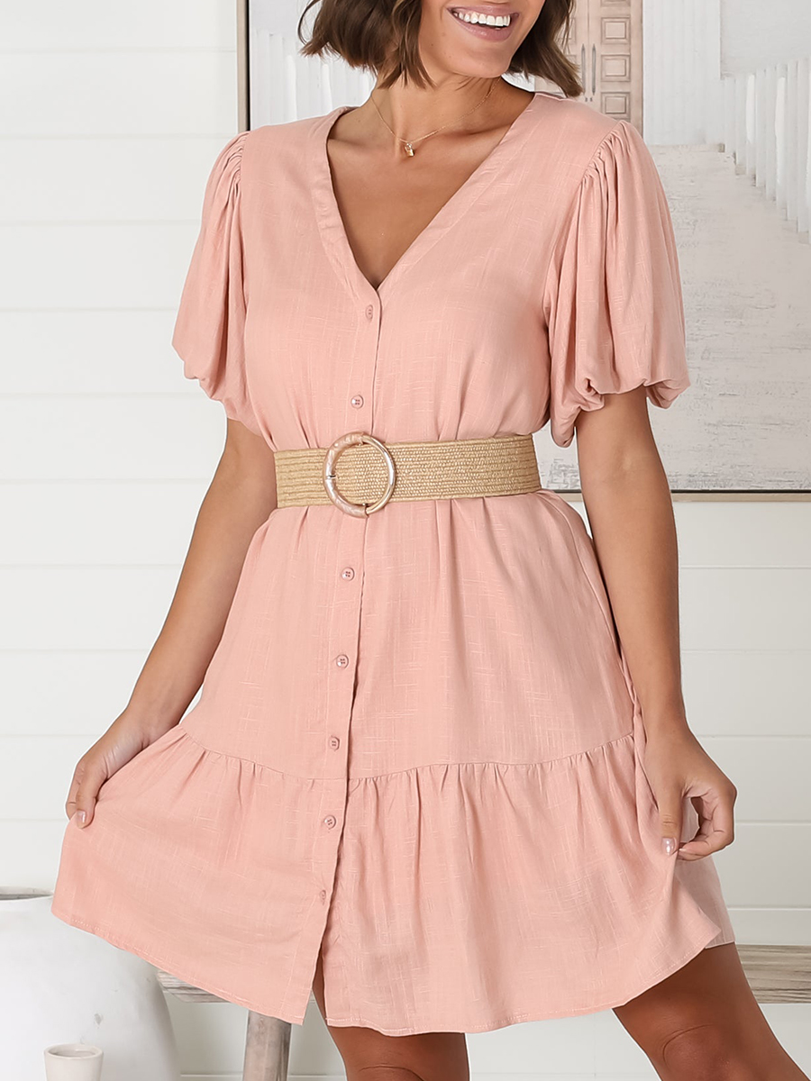 Pink V-neck dress