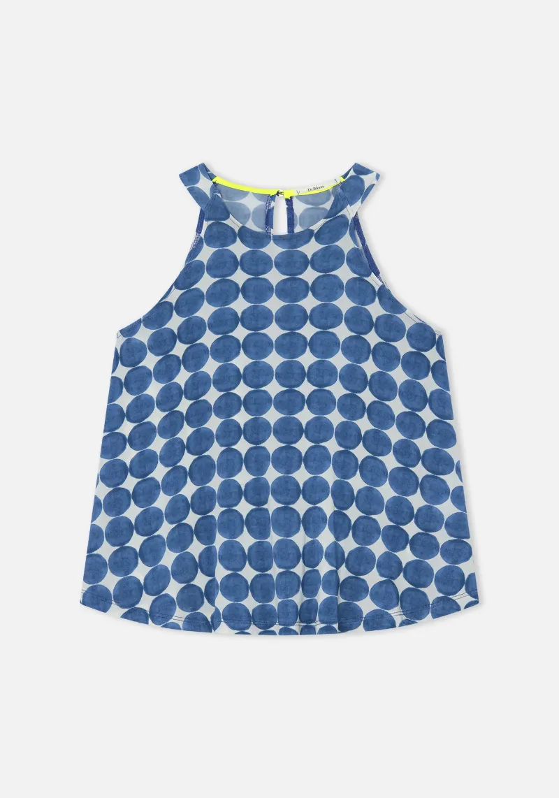 BLUE DOTS HALTER TOP