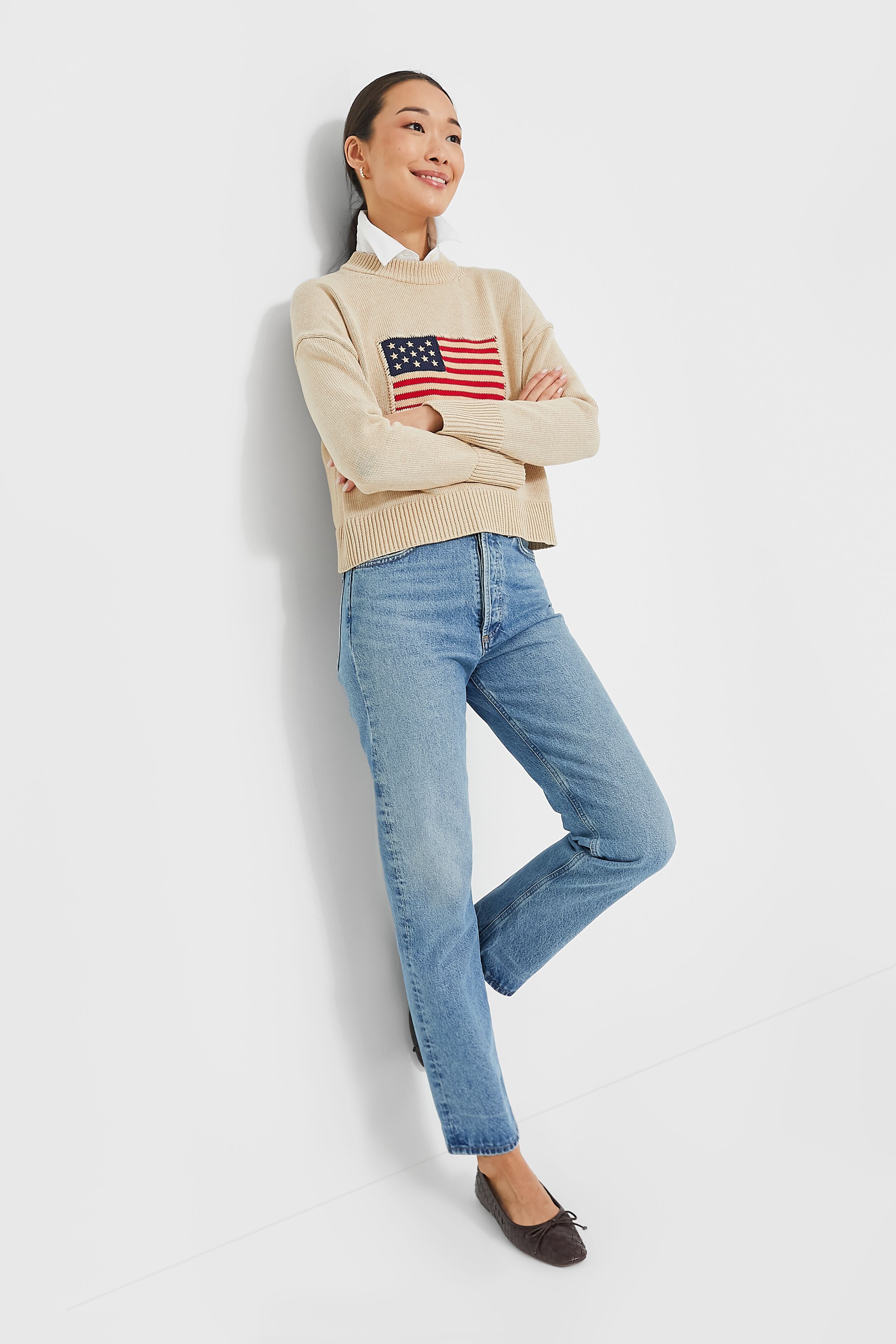 Beachwood Cropped Americana Sweater