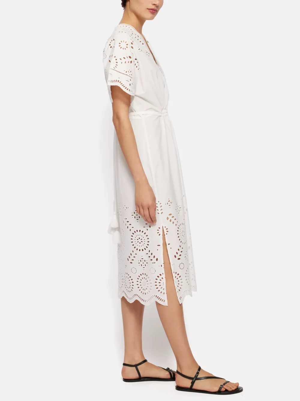 Broderie Kaftan Midi Dress