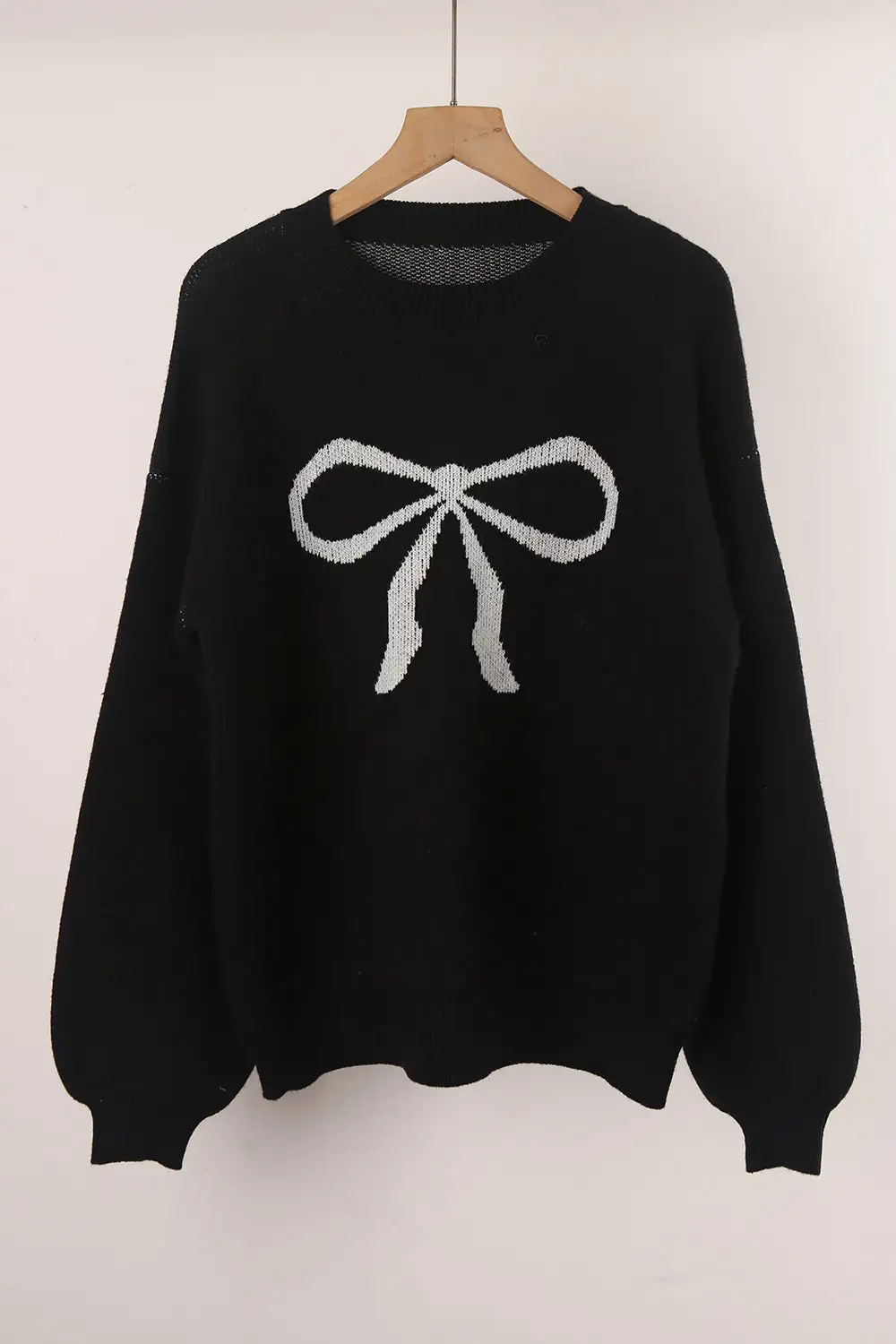 Long Sleeve Bow Knit Sweater