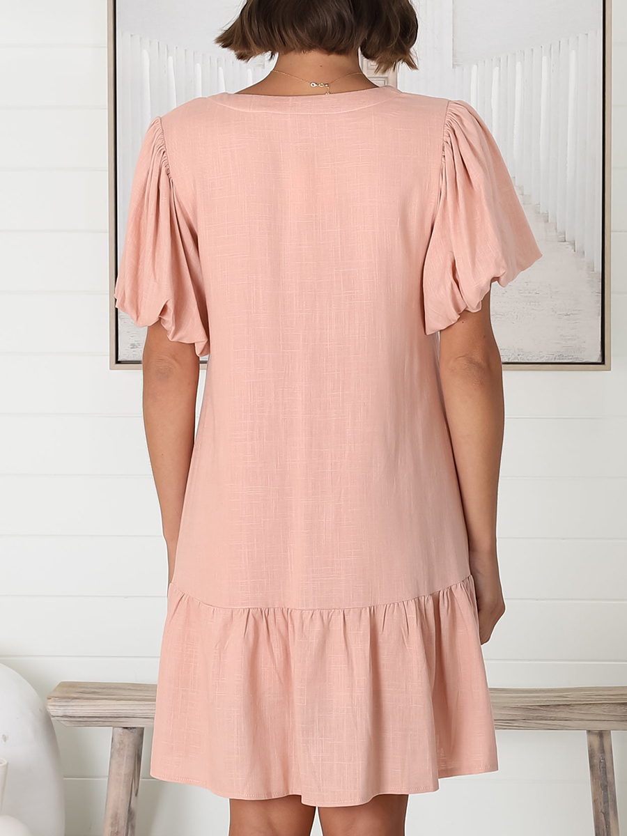 Pink V-neck dress