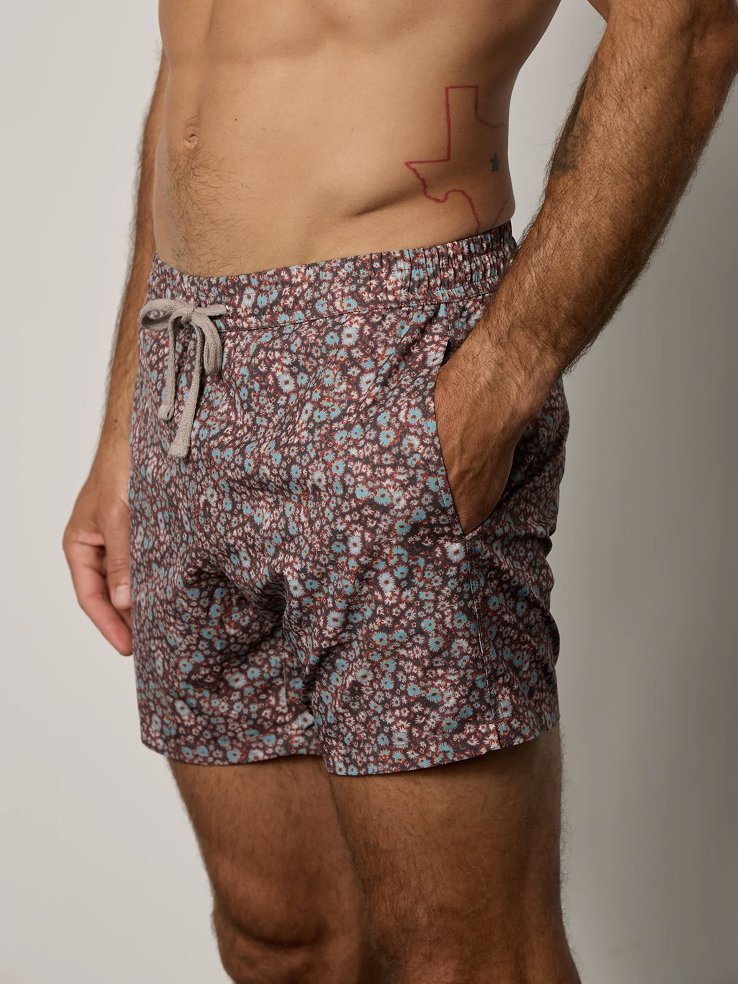 Floral Print Swim Trunks