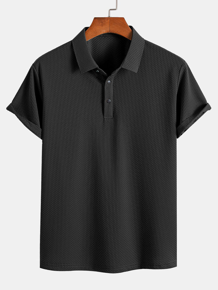 Short Sleeve Textured Polo