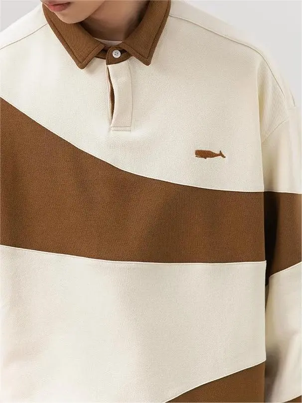 Versatile Embroidered Half Pullover Polo Shirt