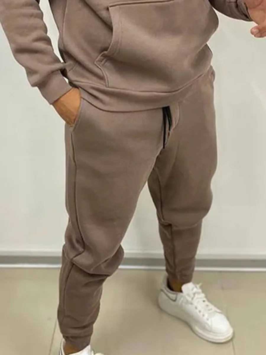 Men's athleisure hooded sweatshirt suit