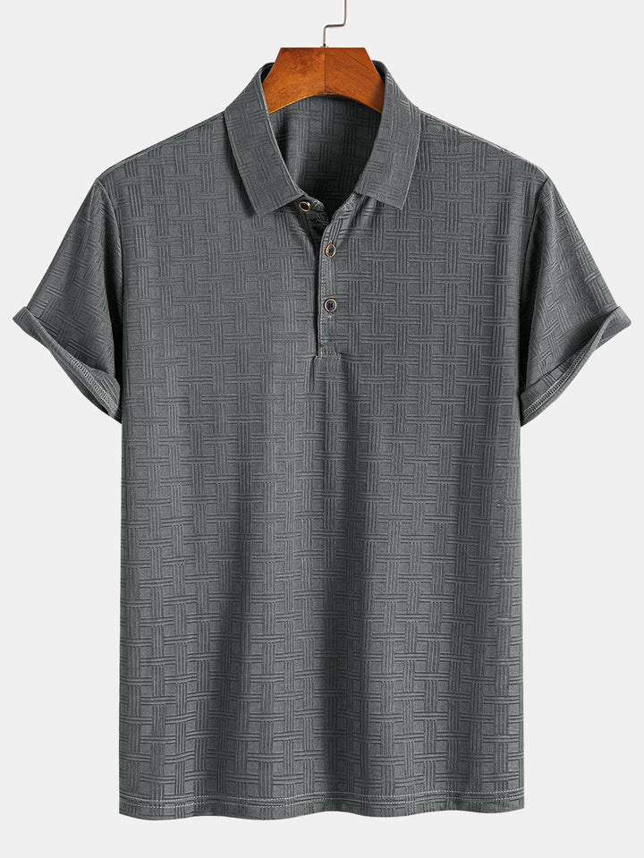 Short Sleeve Knitted Textured Polo