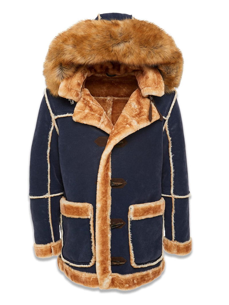 Men's Navy Shearling Jacket